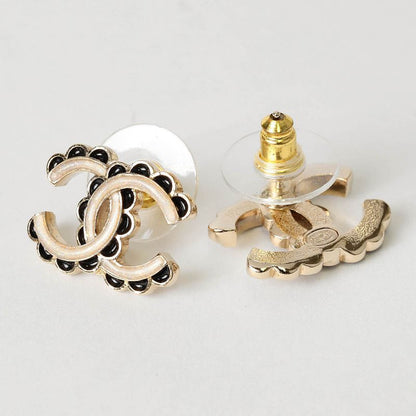Chanel Earrings Stud Earrings Gold/white