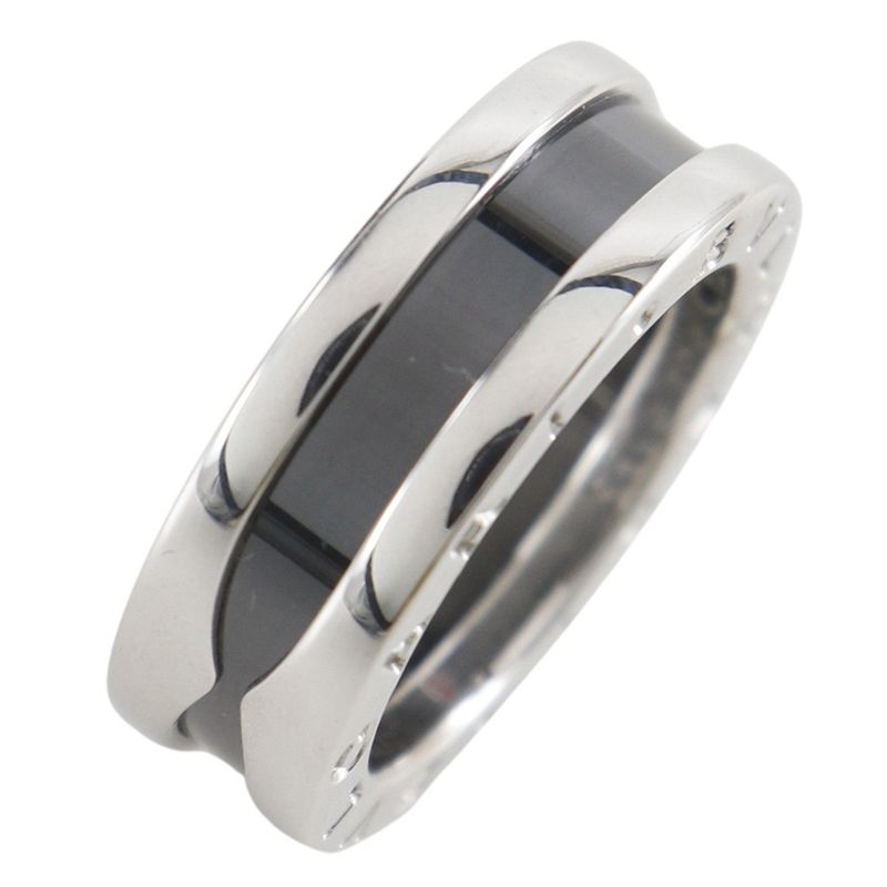 Bvlgari Bulgari Save The Children Silver 925 X Black Ceramic #8 Ladies 6.3g Ring