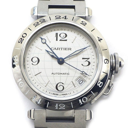 Cartier Watch Pasha C Meridian M7 Silver Dial Date GMT SS Automatic