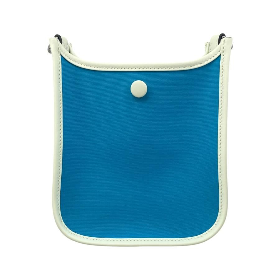 Hermes One Shoulder Bag Neo Evelyn TPM W Engraved Toile Officier Swift Blue