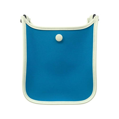 Hermes One Shoulder Bag Neo Evelyn TPM W Engraved Toile Officier Swift Blue