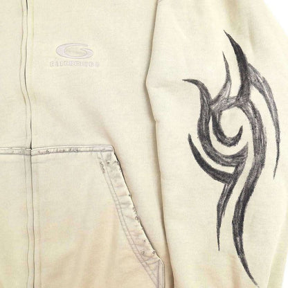 Balenciaga 24aw Y2k Zip-Up Hoodie Regular Fit Zip-Up Hoodie 803264 Trvg2 Beige M