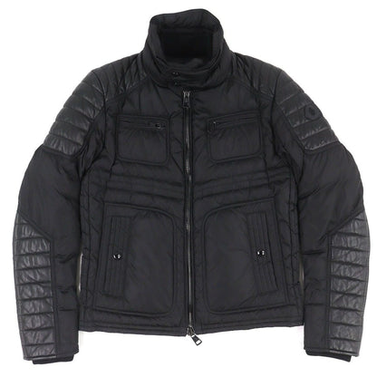 Moncler Dimitri Logo Patch Lamb Leather Cut Replacement Stand Collar Riders