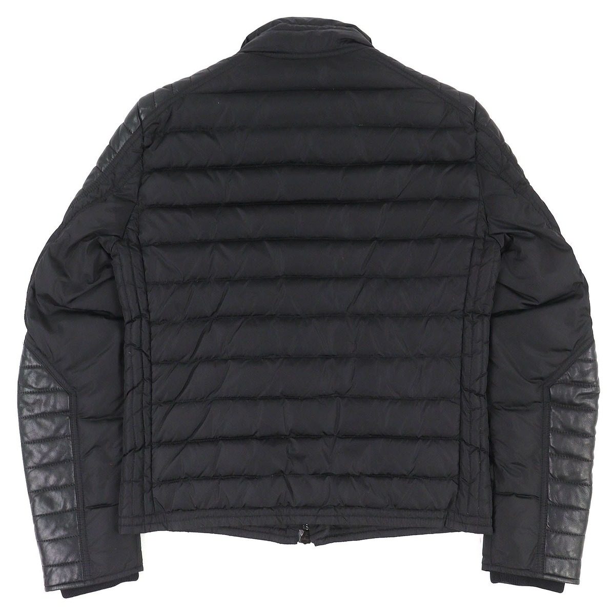 Moncler Dimitri Logo Patch Lamb Leather Cut Replacement Stand Collar Riders — view 2