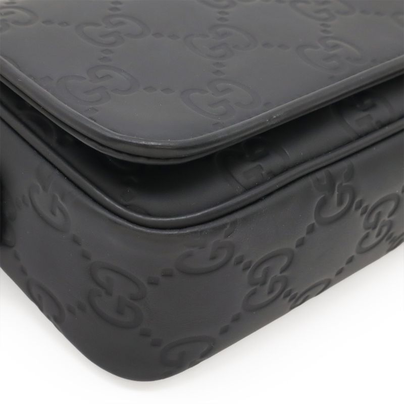 Gucci GG Rubber Effect Super Mini Bag Shoulder Bag Crossbody Black 794062