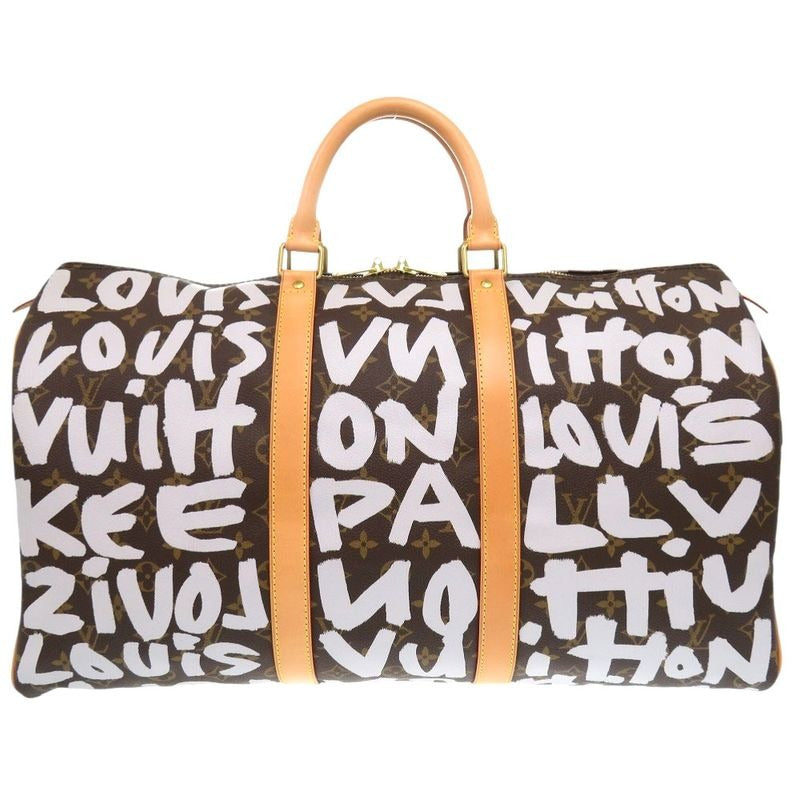 Louis Vuitton Keepall 50 Monogram Graffiti White Boston Bag 1608