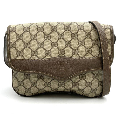 Gucci Old Gucci 001 113 Shoulder Bag Brown GG Supreme Canvas/leather Ladies Men
