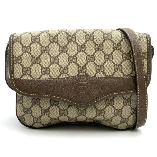 Gucci Old Gucci 001 113 Shoulder Bag Brown GG Supreme Canvas/leather Ladies Men
