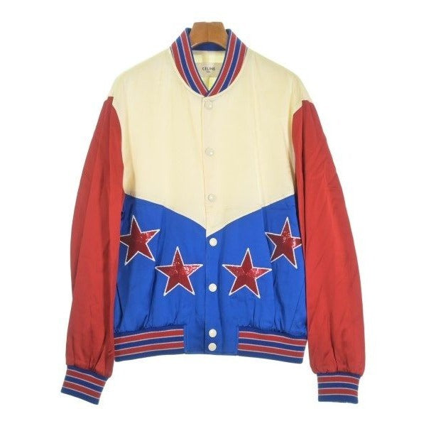 Celine Stadium Jacket Red 46 Ivoryx X Blue