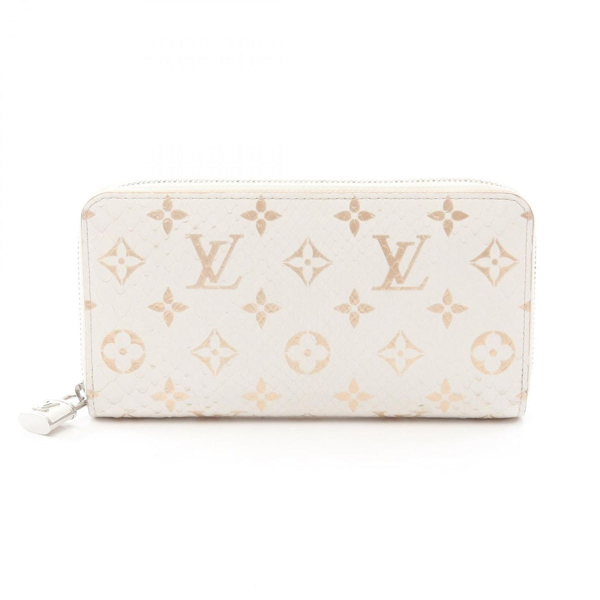 Louis Vuitton Round Wallet Zippy Monogram Exotic Latte White