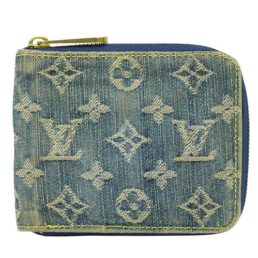Authentic Louis Vuitton Mini Zippy Wallet Monogram Denim Fold Wallet Compact