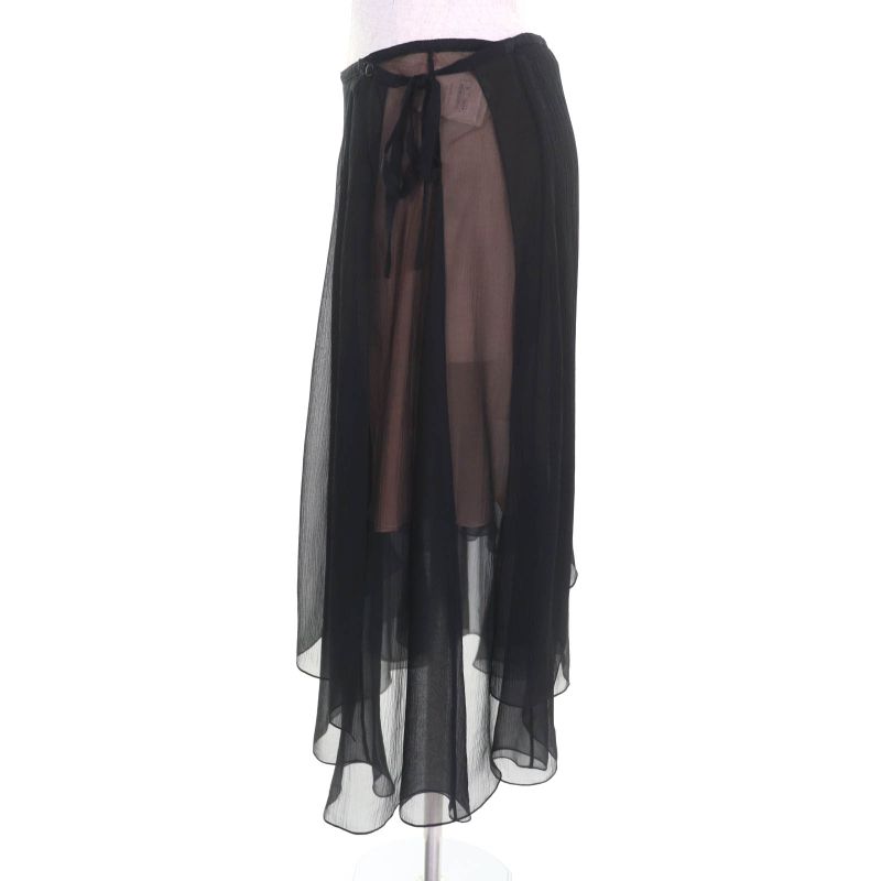 CHANEL P70007 100% Silk With Coco Hardware Side Ribbon Knee-length Chiffon