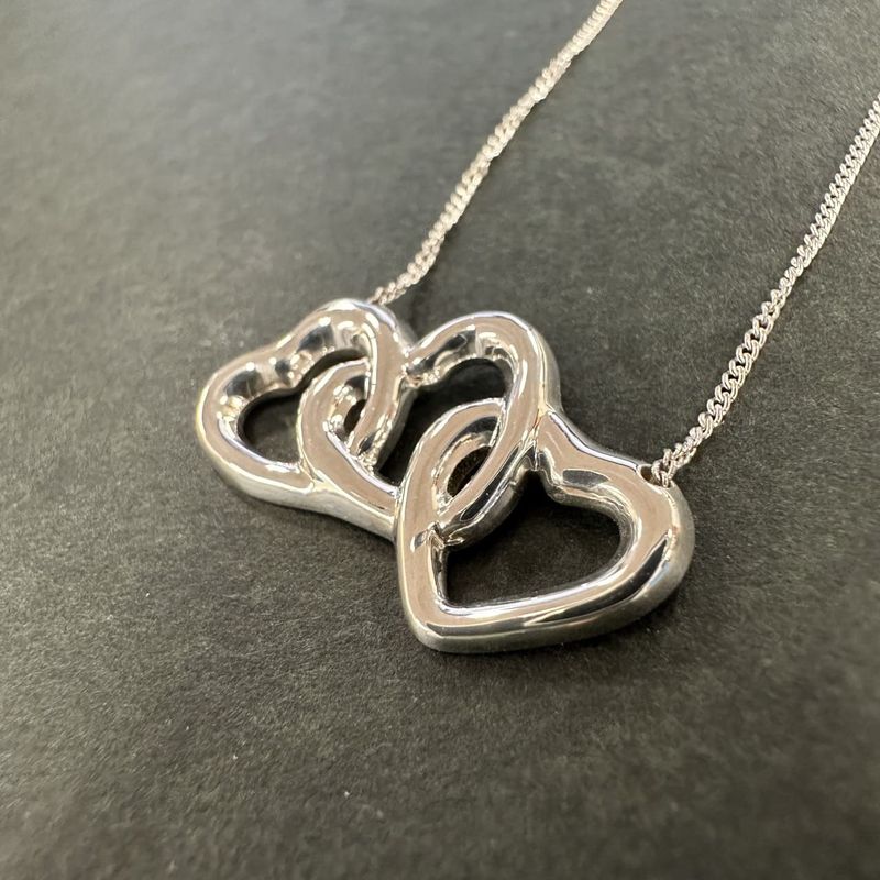 Tiffany & Co Tiffany & Co Triple Open Heart Necklace 3strand Silver 925 Ladies