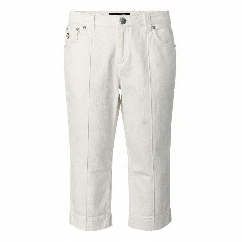 Louis Vuitton Ed2 Cropped Denim Pants Color Monogram Flower 36 White