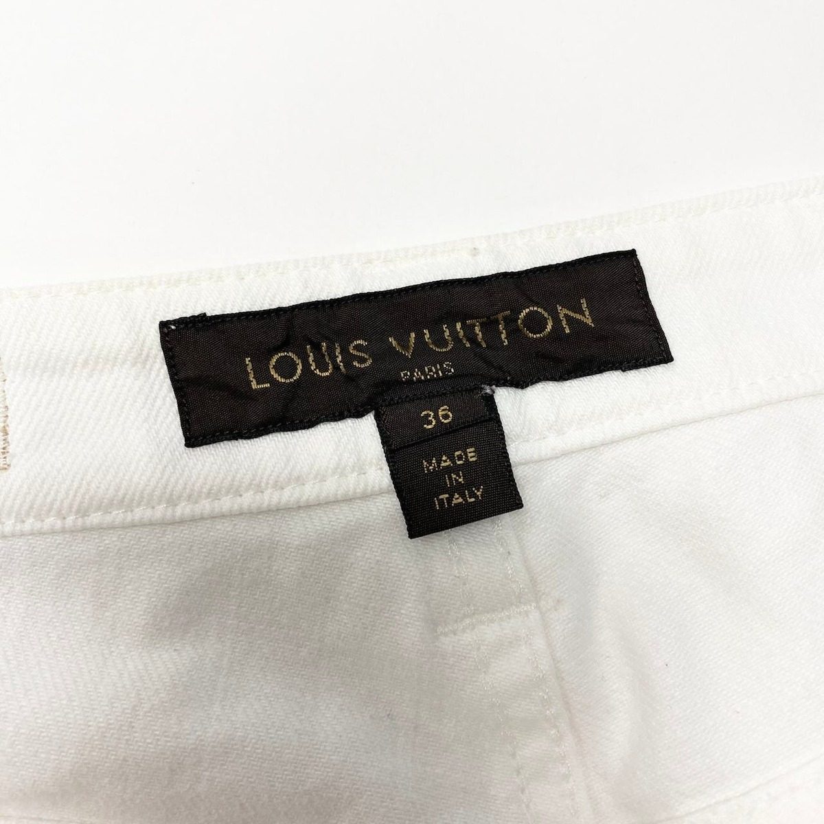 Louis Vuitton Ed2 Cropped Denim Pants Color Monogram Flower 36 White — view 10