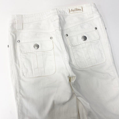 Louis Vuitton Ed2 Cropped Denim Pants Color Monogram Flower 36 White — view 5