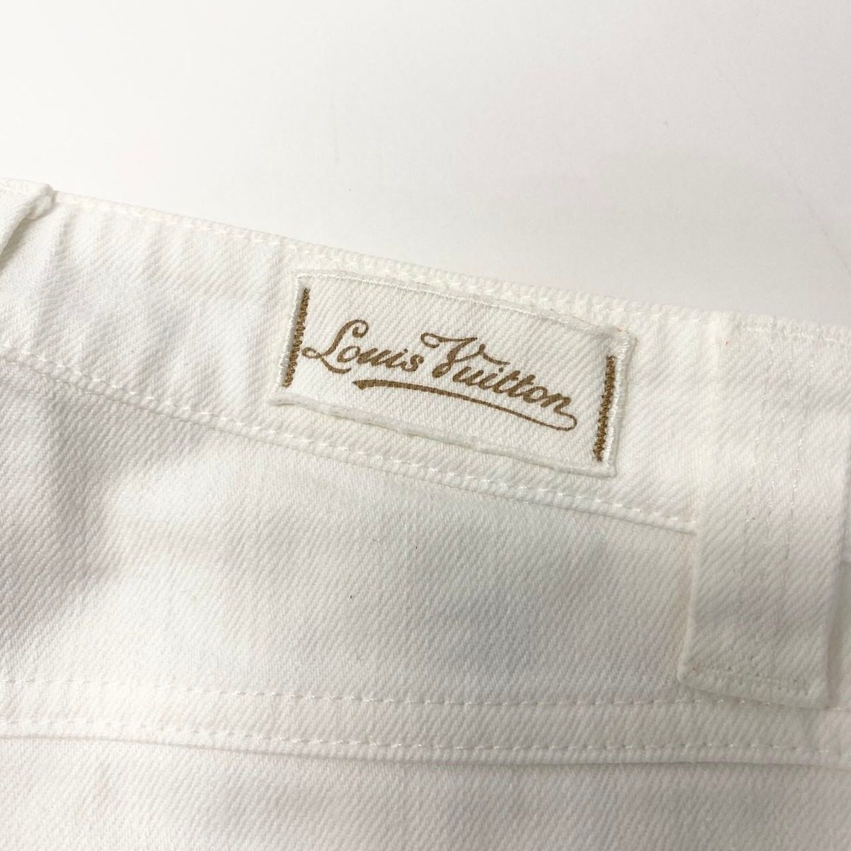 Louis Vuitton Ed2 Cropped Denim Pants Color Monogram Flower 36 White — view 9