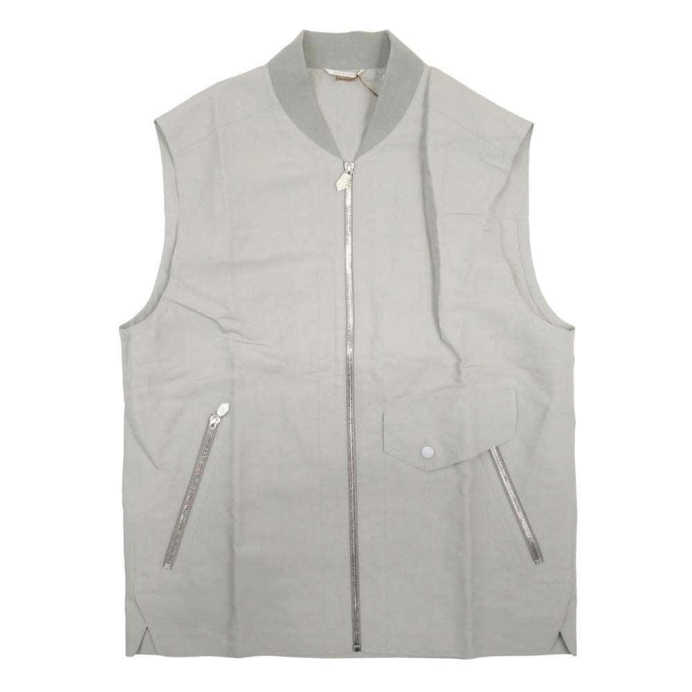 Hermes Series Button Zip Up Vest Jacket Sleeveless Light 46 Gray