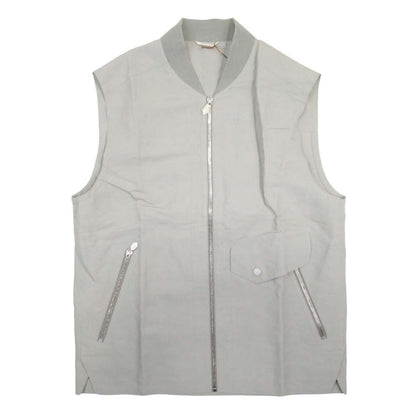 Hermes Series Button Zip Up Vest Jacket Sleeveless Light 46 Gray