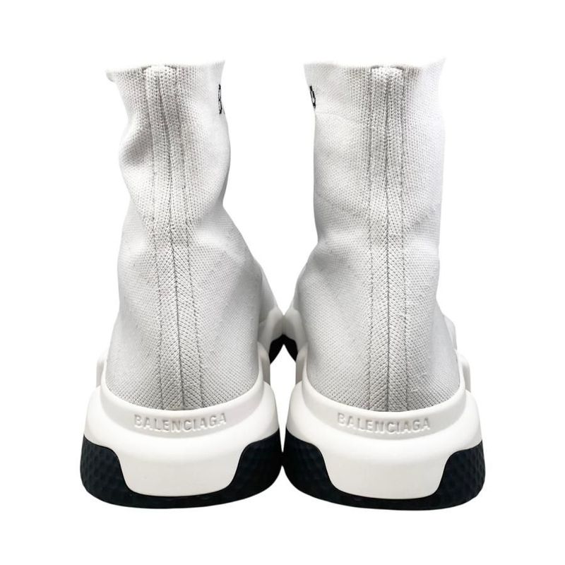 Balenciaga Sneakers Speed Trainers 549823 41 Size Knit Logo White Balenciaga