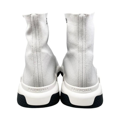 Balenciaga Sneakers Speed Trainers 549823 41 Size Knit Logo White Balenciaga