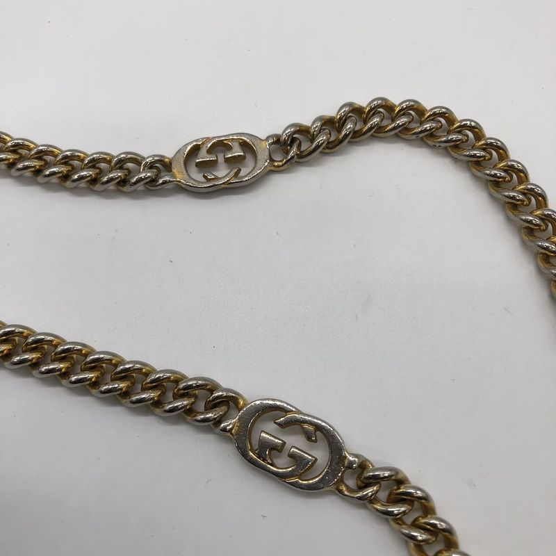 Gucci 004 109 Shoulder Bag Chain Shoulder Leather Black Women Men Vintage