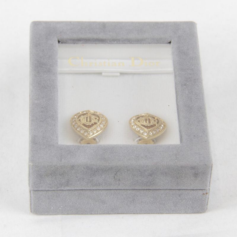 Christian Dior Necklace (parts Off) + Earring Set With Box Necklace