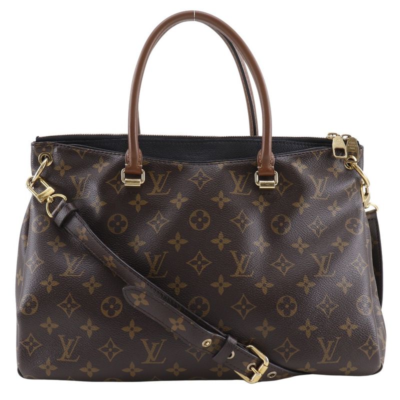 Louis Vuitton Pallas 2WAY Shoulder M41064 Monogram Canvas Noir Black Brown