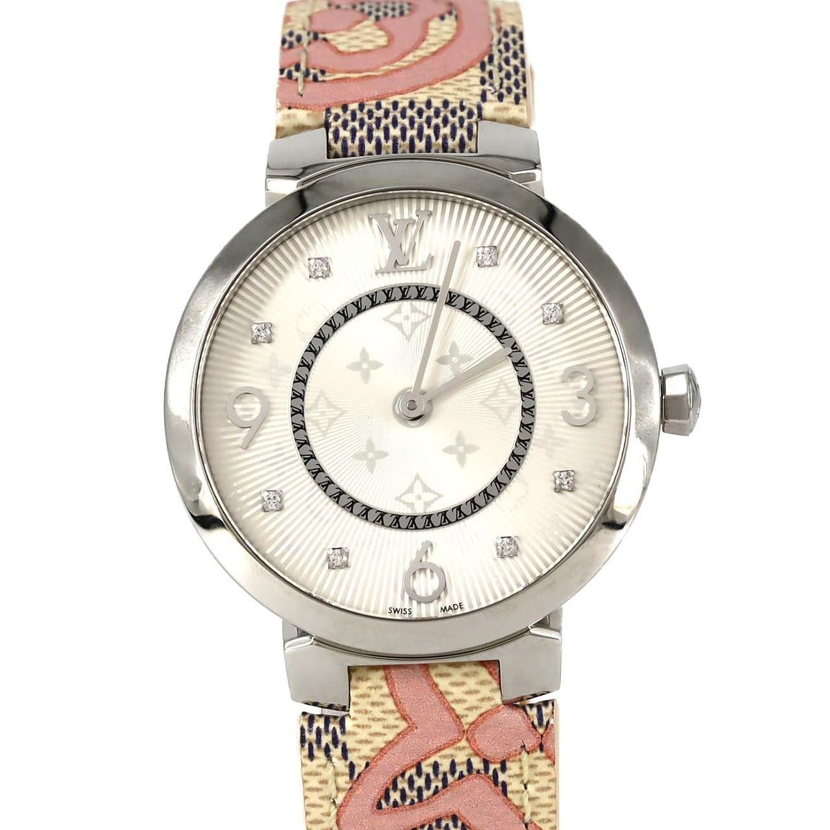 Louis Vuitton Tambour Monogram 8 P Q13 mj SS Quartz