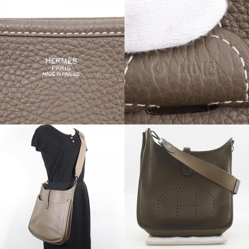Hermes Evelyn 3 GM Evelyn Taurillon Clemence Etoupe □P Ladies Shoulder Bag