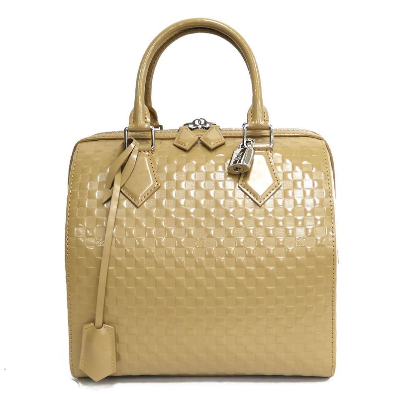 Louis Vuitton Speedy Cube MM Damier Faceted Handbag Leather M48905 Beige Women