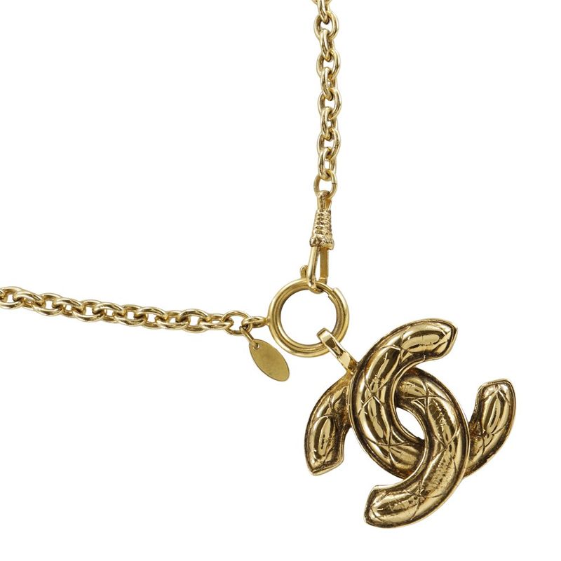 Chanel Coco Mark Matelasse Vintage Gold Plated Gold 3859 Ladies 65.5g Necklace