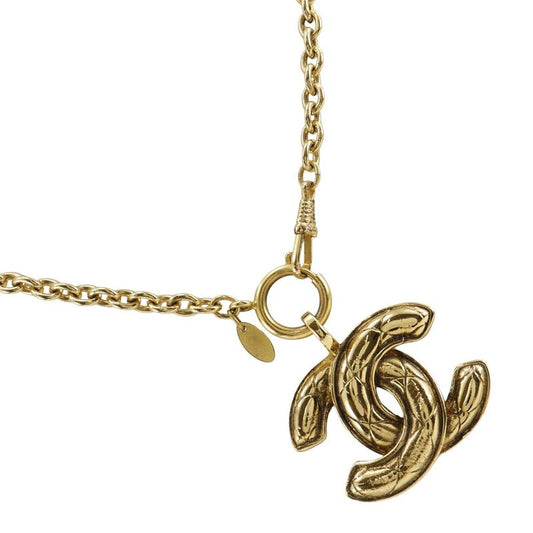 Chanel Coco Mark Matelasse Vintage Gold Plated Gold 3859 Ladies 65.5g Necklace