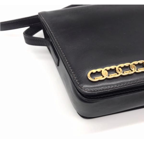 Gucci Leather Logo Shoulder Bag Black