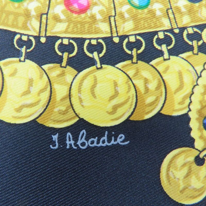 Hermes Scarf Carre 90 Kosmima Space Silk Black Gold Multicolor Fashionable