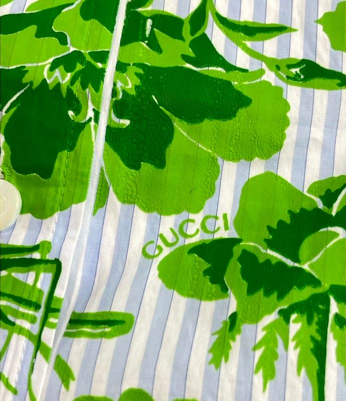 Gucci Long Sleeve Shirt Flower Print Women's Size 40 (S) Gucci