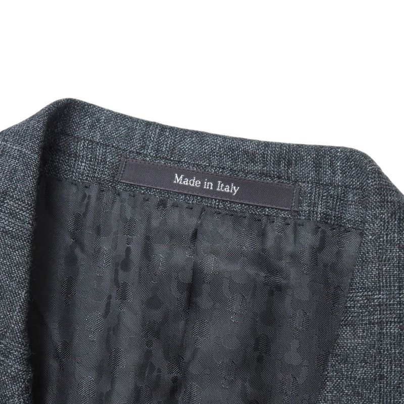 Gucci Suit Size 7-46 R Check Bleather Tailored Single Jacket 2B Tapered