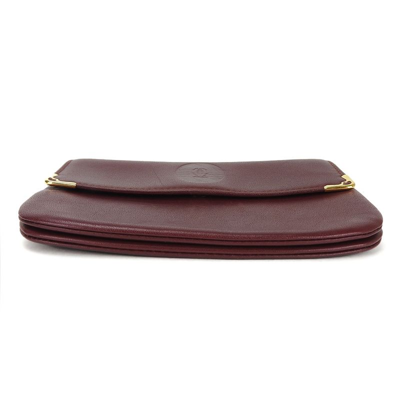 Cartier Pouch Must Line Leather Bordeaux Goldhardware Everyday Use Small Items