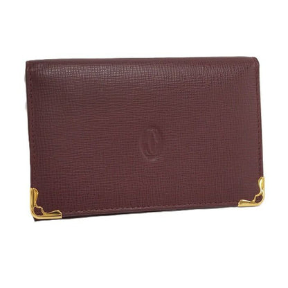 Cartier Card Case Pass Case Must Line Leather Bordeaux