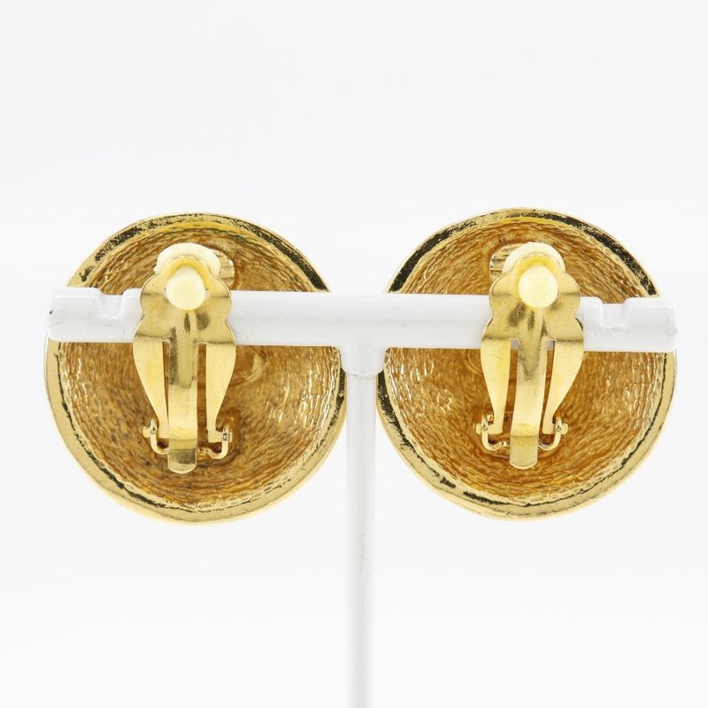 Chanel Coco Mark Matelasse Vintage Gold Plated Ladies 27.8g Earrings