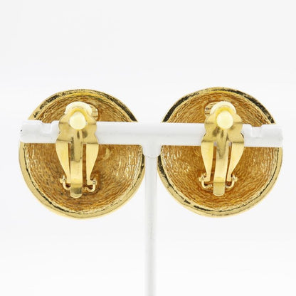 Chanel Coco Mark Matelasse Vintage Gold Plated Ladies 27.8g Earrings