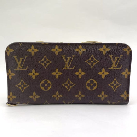 Louis Vuitton Portefeuille Antholite Monogram PVC Brown Folded Long Wallet Gold