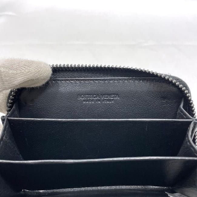 Bottega Veneta Coin Case Black Intrecciato Coin Purse Excellent Condition