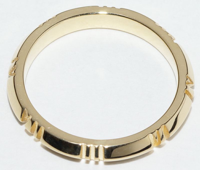 Tiffany & Co Ring 18K Yellow Gold Atlas X Closed Narrow Ring Width 3mm (012in)
