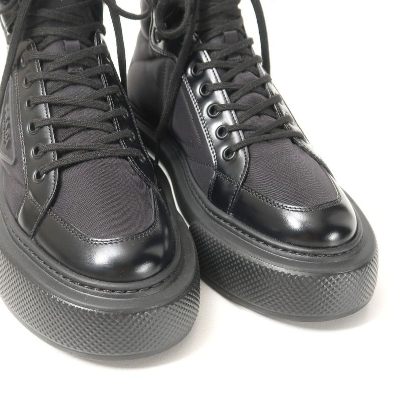 2022awPrada Macro HIGH TOP Sneakers Size 37 High Cut Triangle Logo Re-nylon