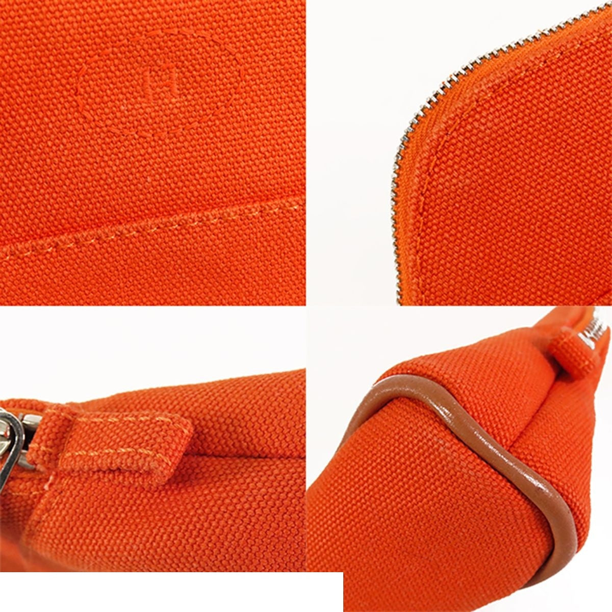Hermes Bolide Pouch Mini Orange Fu Silver Cotton — view 7