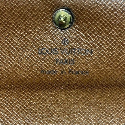 Louis Vuitton Monogram Porte Trésor Etui Chequier M61200 Trifold Wallet Unisex