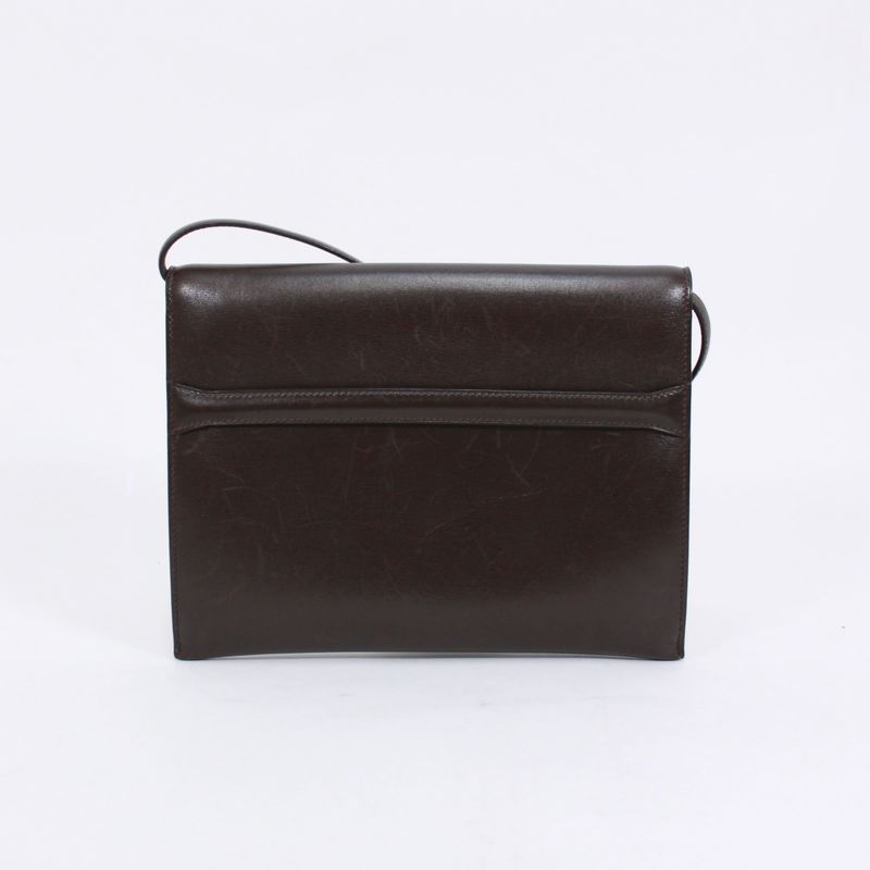 Hermes 2WAY Havana Clutch Bag Box Calf Brown Shoulder Bag Gold