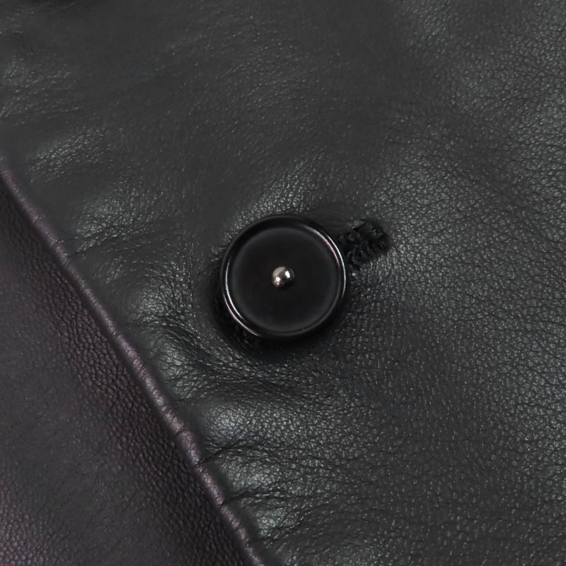 Hermes 18AW H843030ha0250 Lambskin Leather Gilet Vest Black 50 Hanger Made In