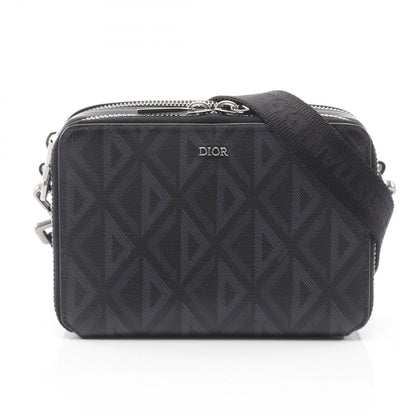 Dior Shoulder Bag CD Diamond Messenger Pouch Black Canvas